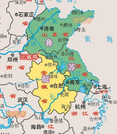 安徽江苏两省地图高清图片
